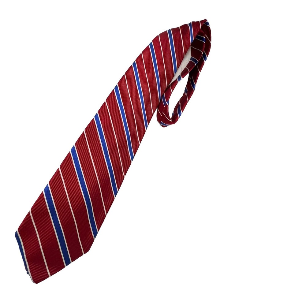 Vintage Brooks Brothers Makers Silk Repp Tie USA Red White Blue Stripe